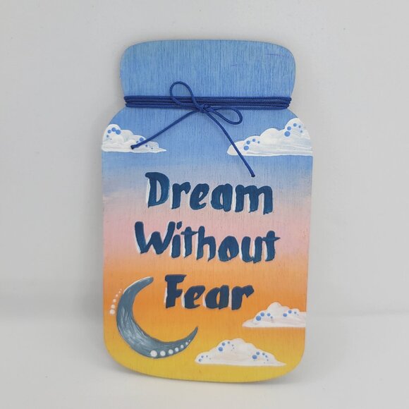 Inspirational Hand Painted Mason Jar Wood Panel Magnet. - Picture 3 of 4